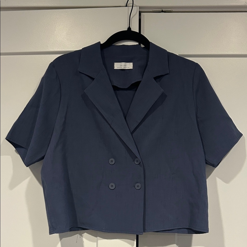 OAK + FORT Double-Breasted Blazer Top